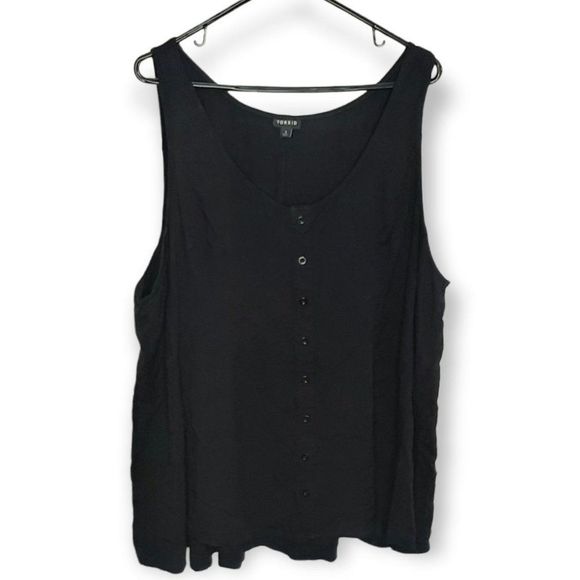 torrid Tops - Torrid Black Stretch Challis Fit and Flare Tank sz 3